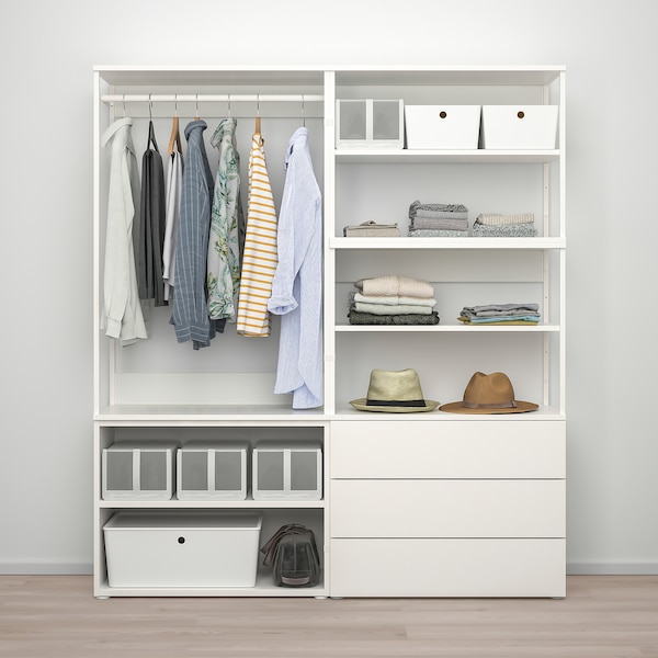 Platsa Wardrobe With 2 Doors 3 Drawers White Fonnes White Ikea