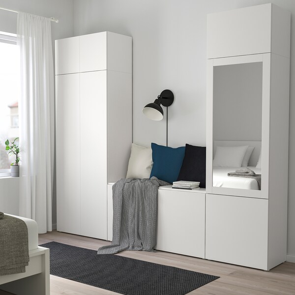 Platsa Wardrobe With 9 Doors White Fonnes Ridabu Ikea