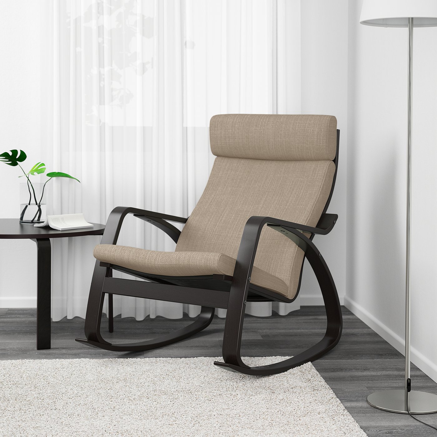 poÄng rockingchair  blackbrownhillared beige