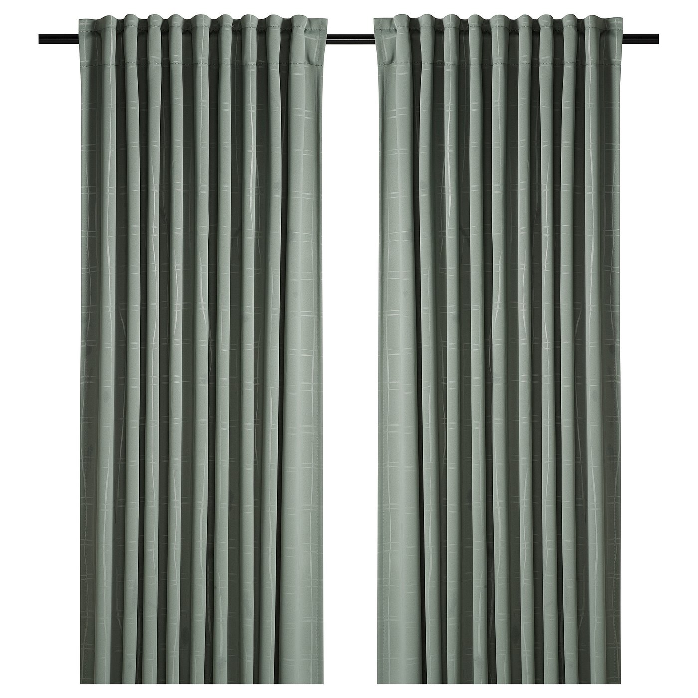 PRAKTTIDLÖSA room darkening curtains, 1 pair green 605.514.33 IKEA
