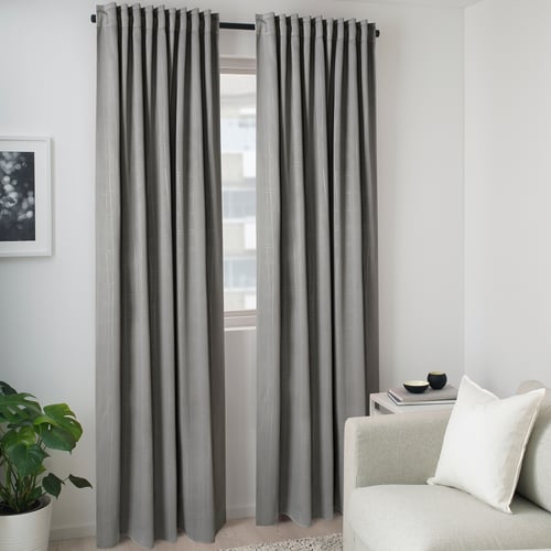 PRAKTTIDLÖSA room darkening curtains, 1 pair grey 705.514.42 IKEA