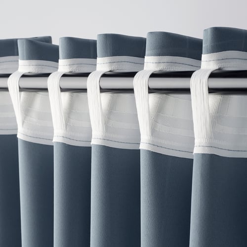 PRAKTTIDLÖSA room darkening curtains, 1 pair light blue 705.514.37 IKEA