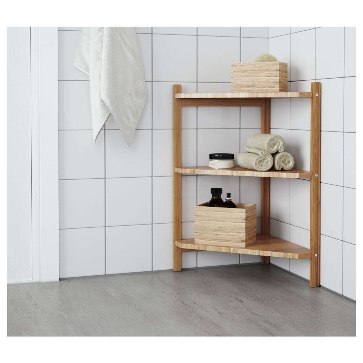 Ragrund Wash Basin Corner Shelf Bamboo Ikea