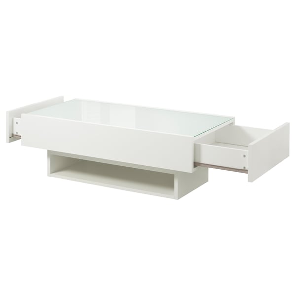 RAMVIK Coffee table - white, glass - IKEA