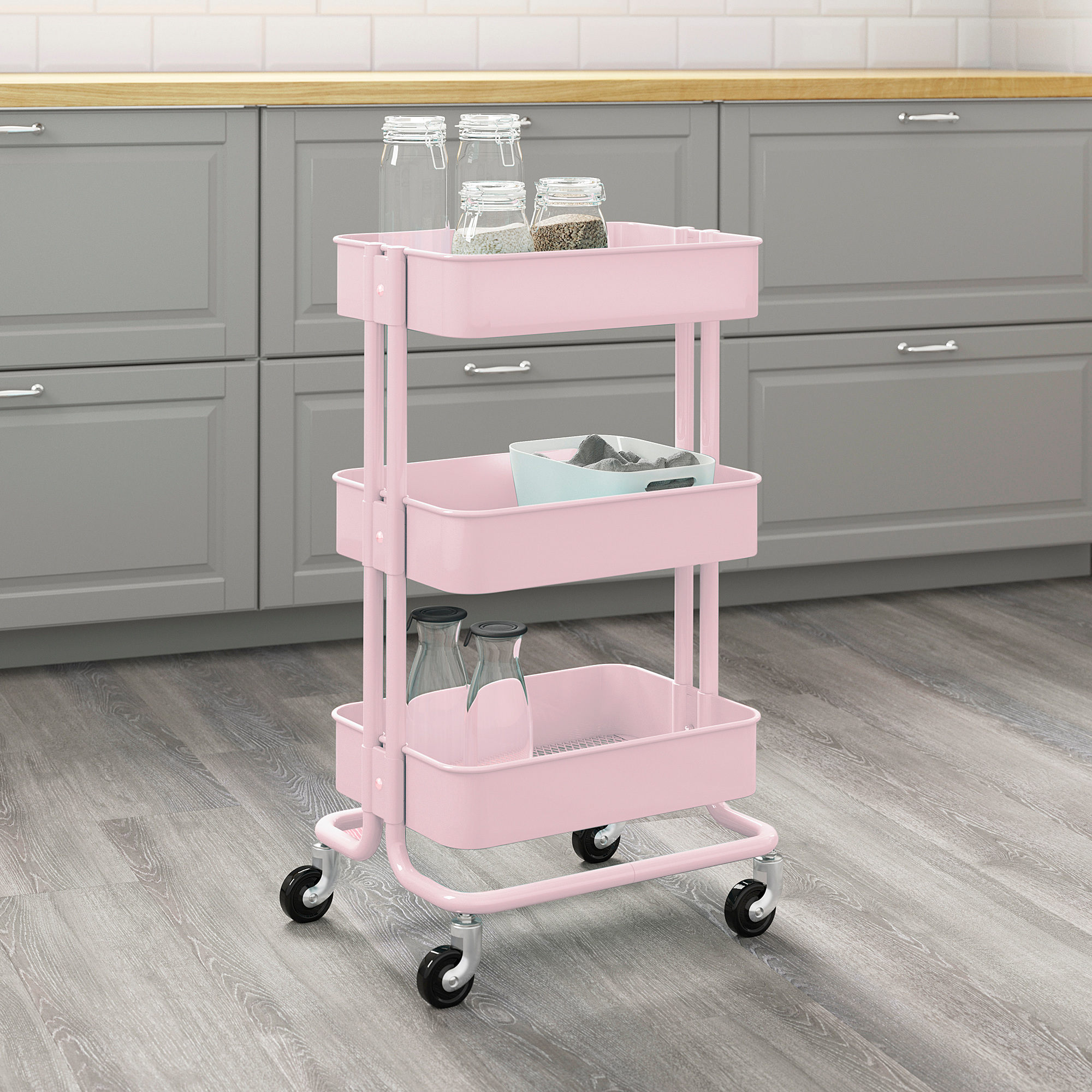 RÅSKOG Trolley, light pink, 35x45x78 cm IKEA