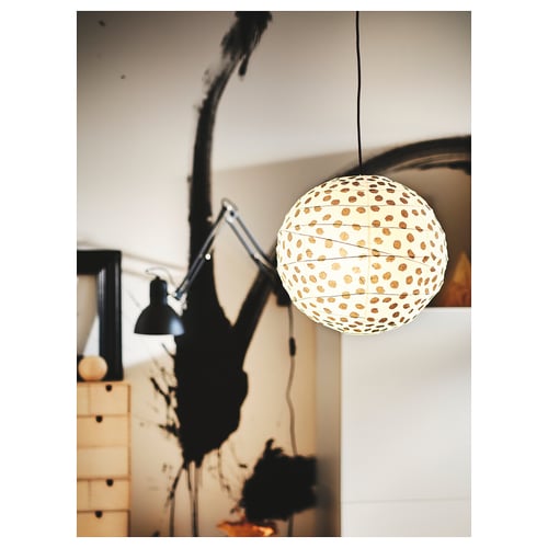 REGOLIT pendant lamp shade white/black handmade IKEA