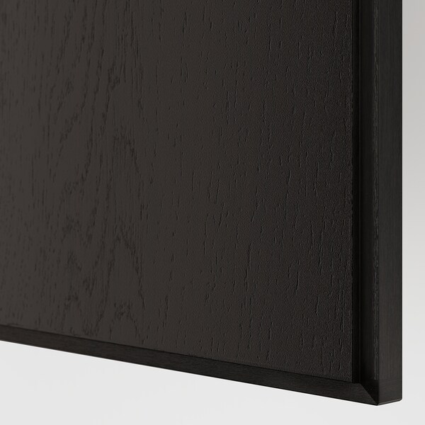 Repvag Door With Hinges Black Brown Stained Oak Veneer Ikea