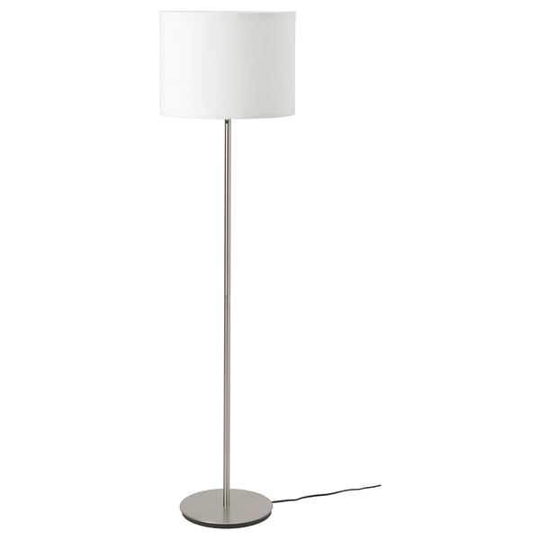 Ringsta Skaftet Floor Lamp White Nickel Plated Ikea
