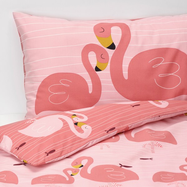 Rorande Quilt Cover Pillowcase For Cot Flamingo Pink Ikea