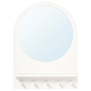 Saltrod Mirror With Shelf And Hooks White Ikea
