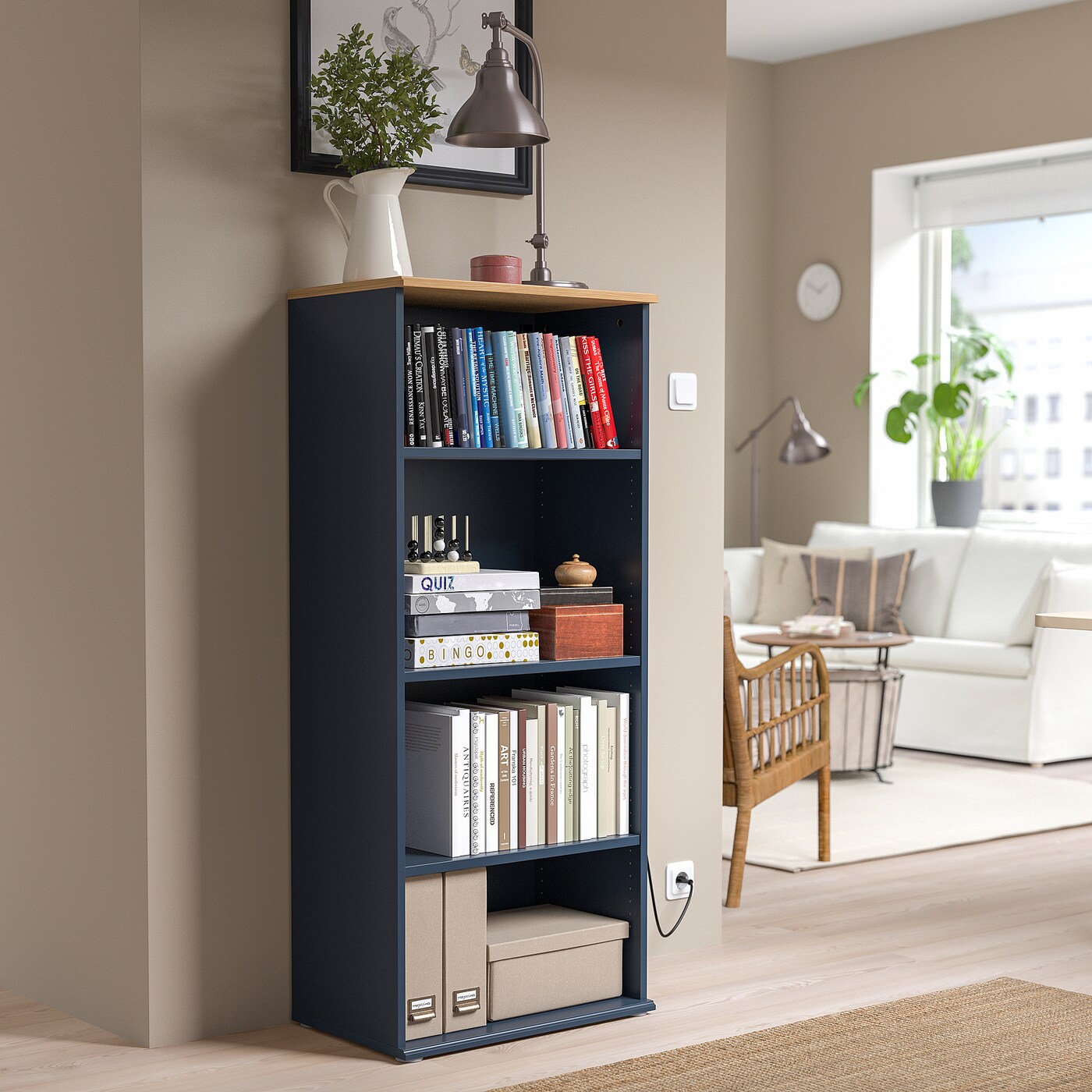 SKRUVBY bookcase black blue 60x140 cm IKEA