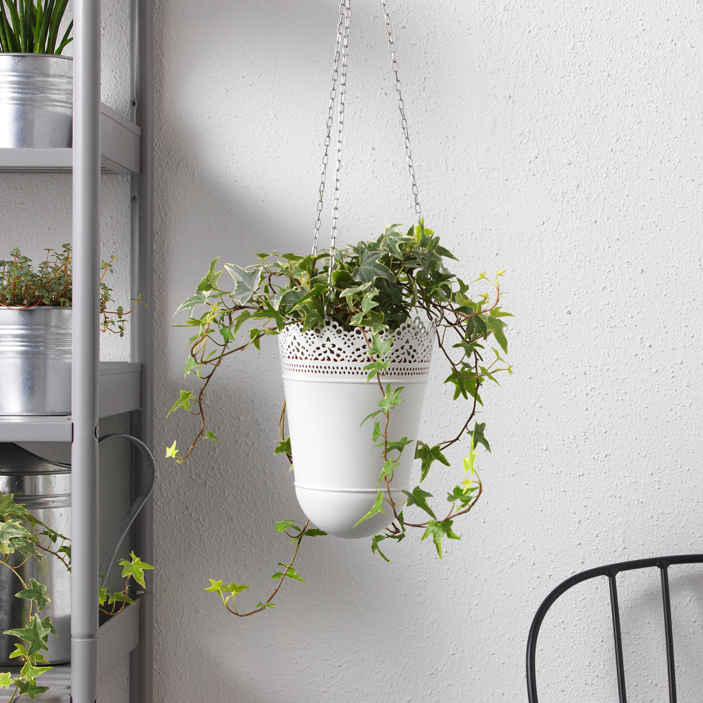 Skurar Hanging Planter In Outdoor Off White 12 Cm Ikea