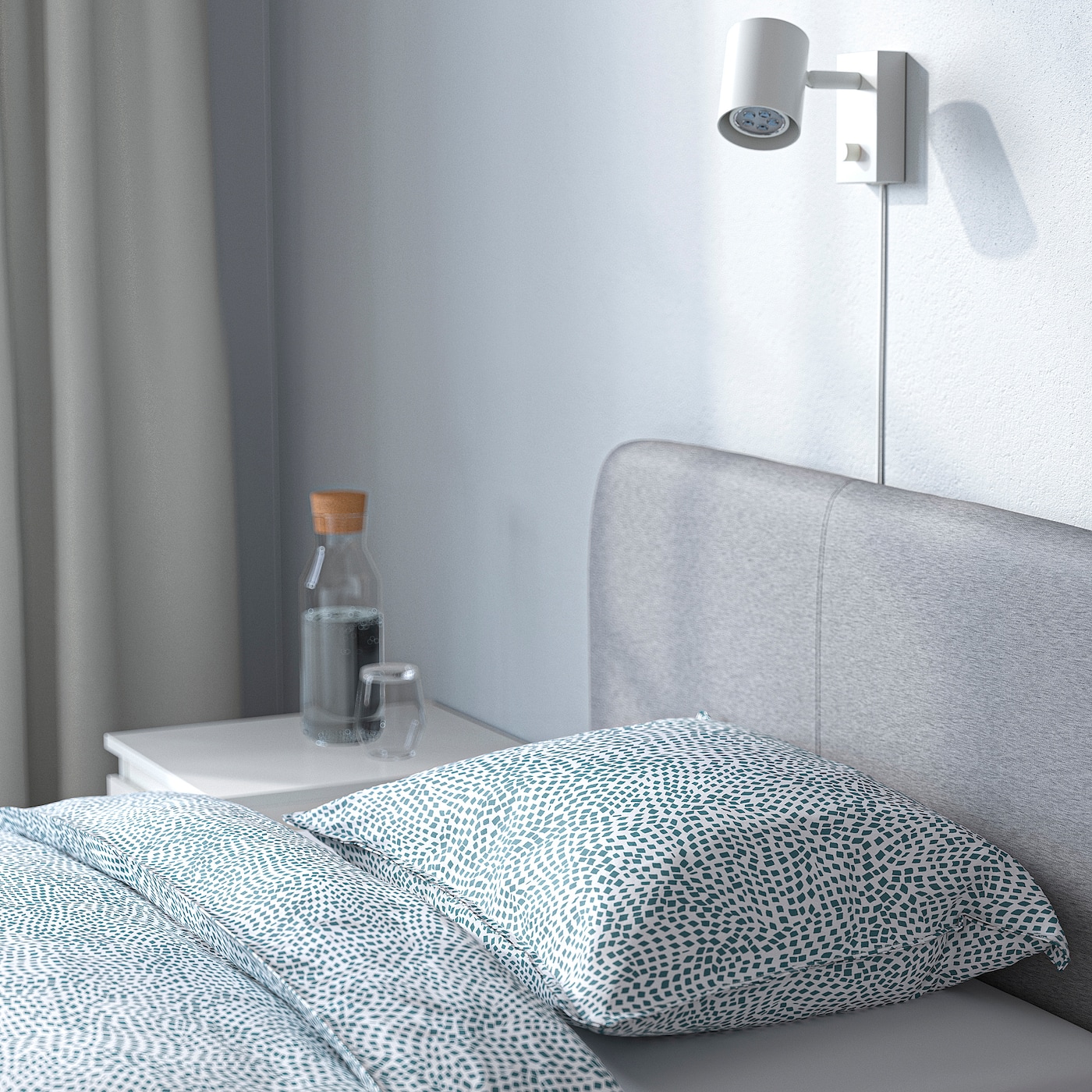 SLATTUM upholstered bed frame Knisa light grey 004.501.25 IKEA