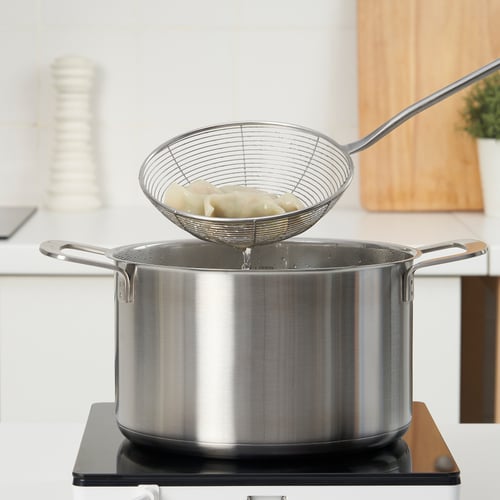 SLITSTARK strainer stainless steel/walnut IKEA