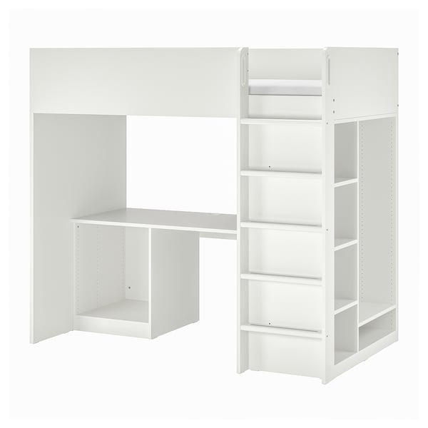 SMÅSTAD Loft bed frame w desk and storage, white, 90x200 cm IKEA