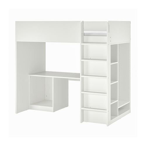 VITVAL loft bed frame white/light grey IKEA