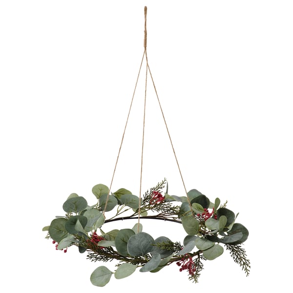 smycka artificial wreath in outdoor eucalyptus 46 cm