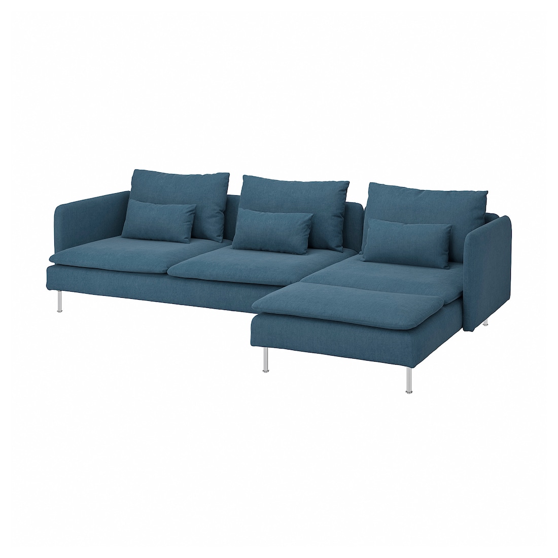 SÖDERHAMN 4seat sofa with chaise longue, Tallmyra blue IKEA