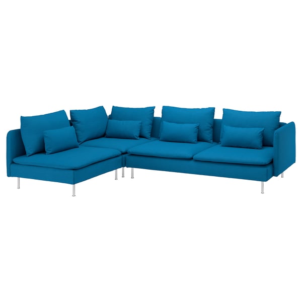 SÖDERHAMN Corner sofa, 4-seat - with open end/Vissle blue - IKEA