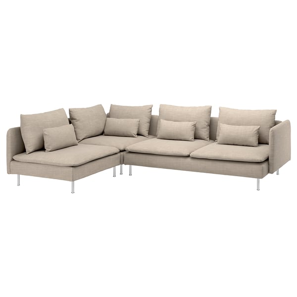 SÖDERHAMN Corner sofa, 4seat with open end, Hillared beige IKEA