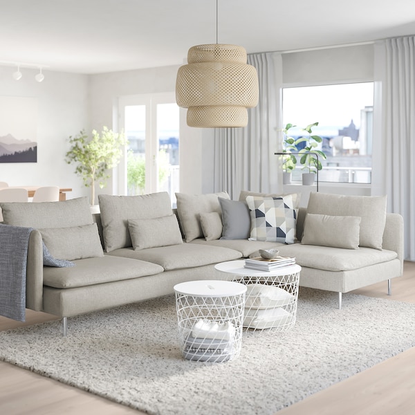 Soderhamn Corner Sofa 4 Seat With Open End Viarp Beige Brown