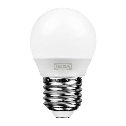 SOLHETTA LED bulb E14 470 lumen globe opal white IKEA