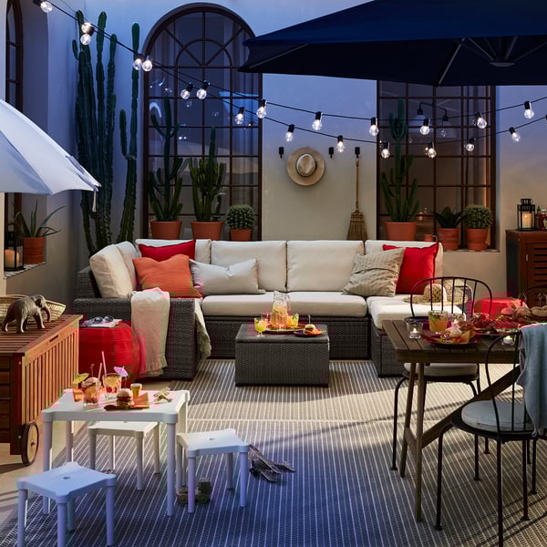 Solleron Modular Corner Sofa 4 Seat Outdoor With Footstool Dark