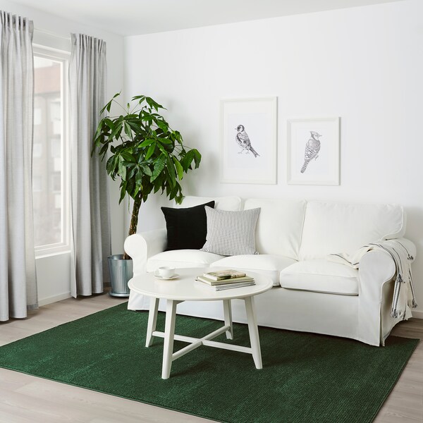 Sporup Rug Low Pile Dark Green Ikea