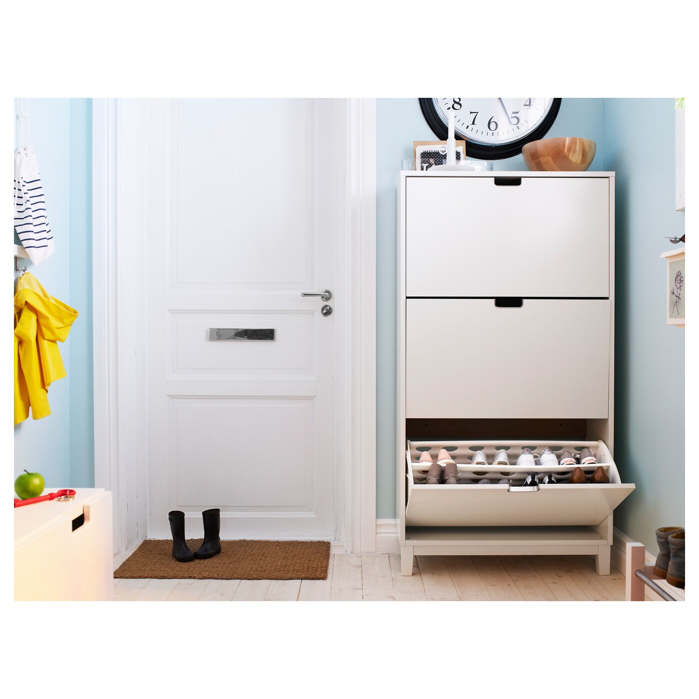 Stall Shoe Cabinet With 3 Compartments White Ikea