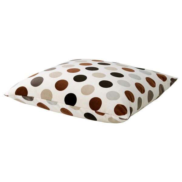 Stockholm Cushion White Dotted Brown 55x55 Cm Ikea