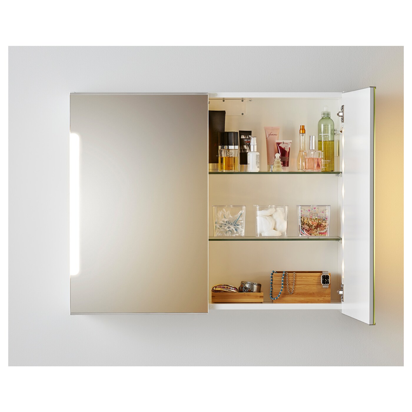 Storjorm Mirror Cab 2 Door Built In Lighting White Ikea