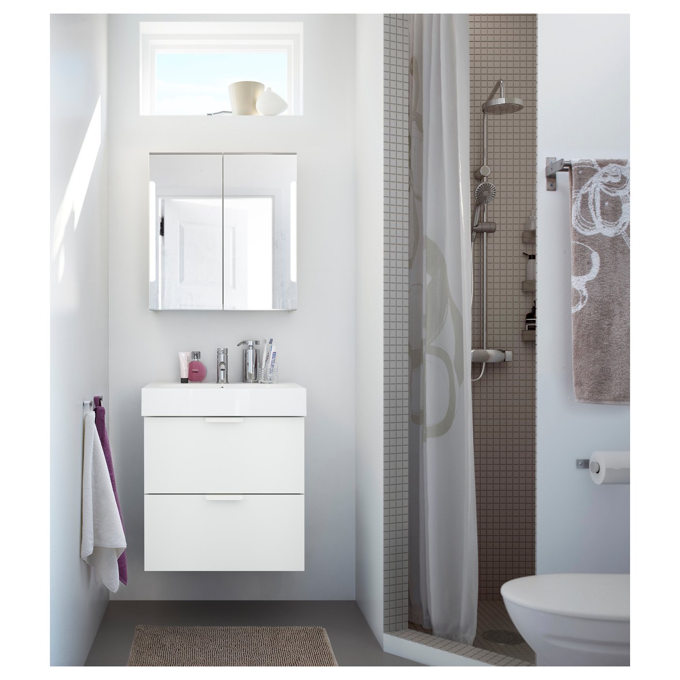 Storjorm Mirror Cab 2 Door Built In Lighting White Ikea