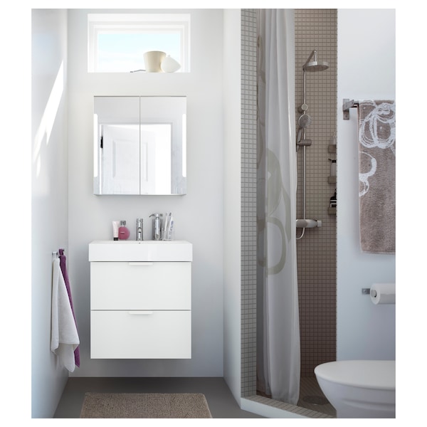 Storjorm Mirror Cab 2 Door Built In Lighting White Ikea