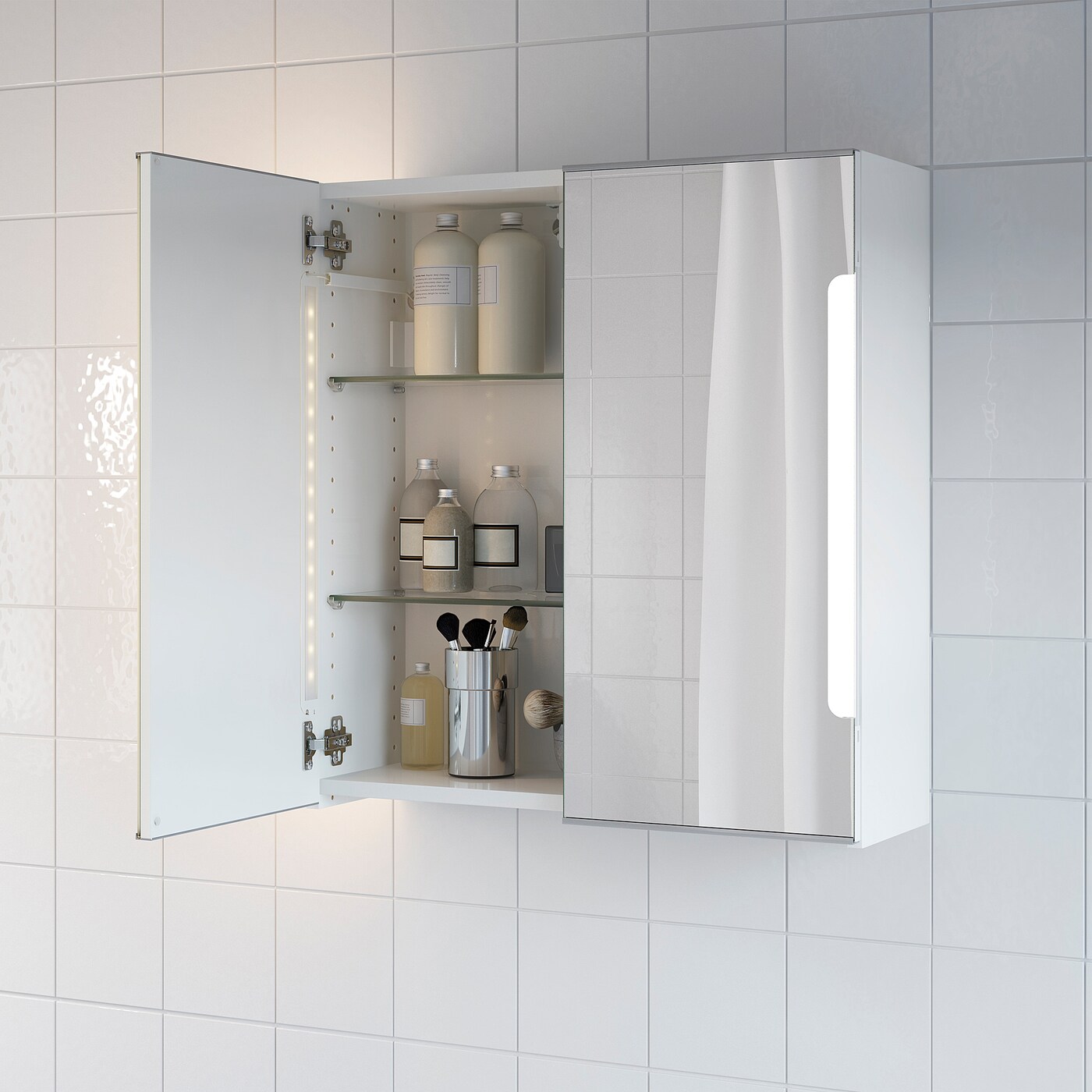 Storjorm Mirror Cab 2 Door Built In Lighting White Ikea