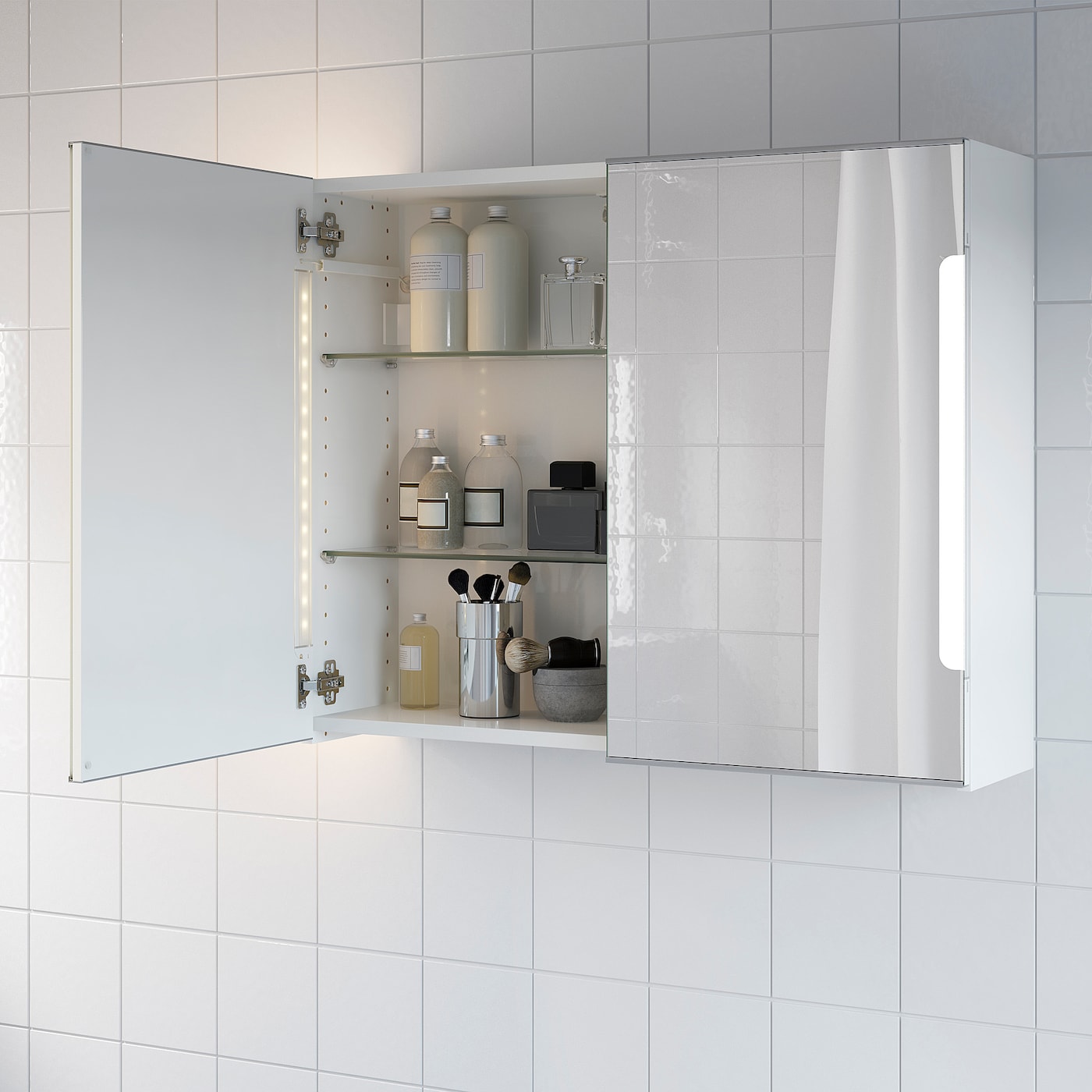 Storjorm Mirror Cab 2 Door Built In Lighting White Ikea