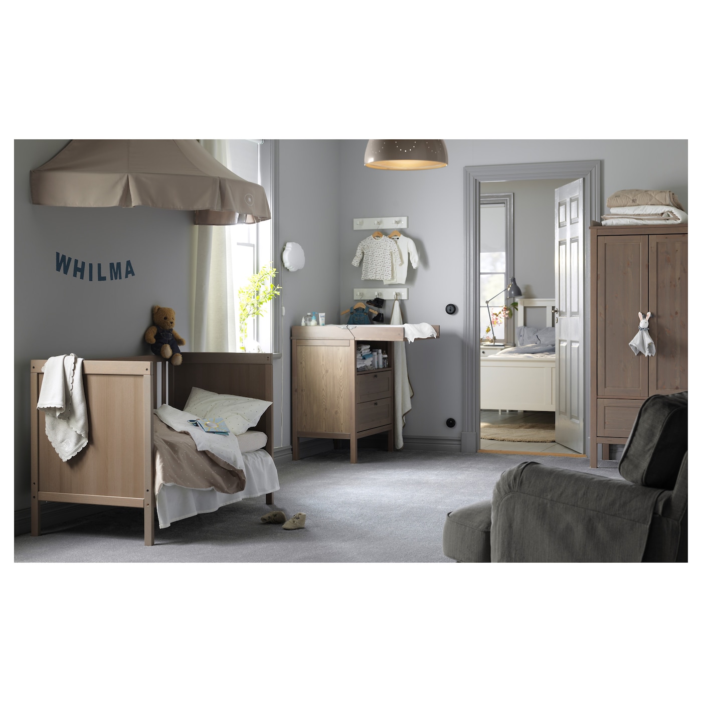 ikea cot bed grey