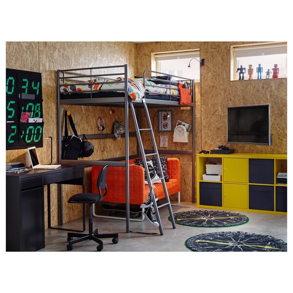 Svarta Loft Bed Frame Silver Colour Ikea