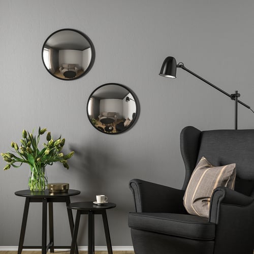 SVARTBJÖRK decorative convex mirror black IKEA