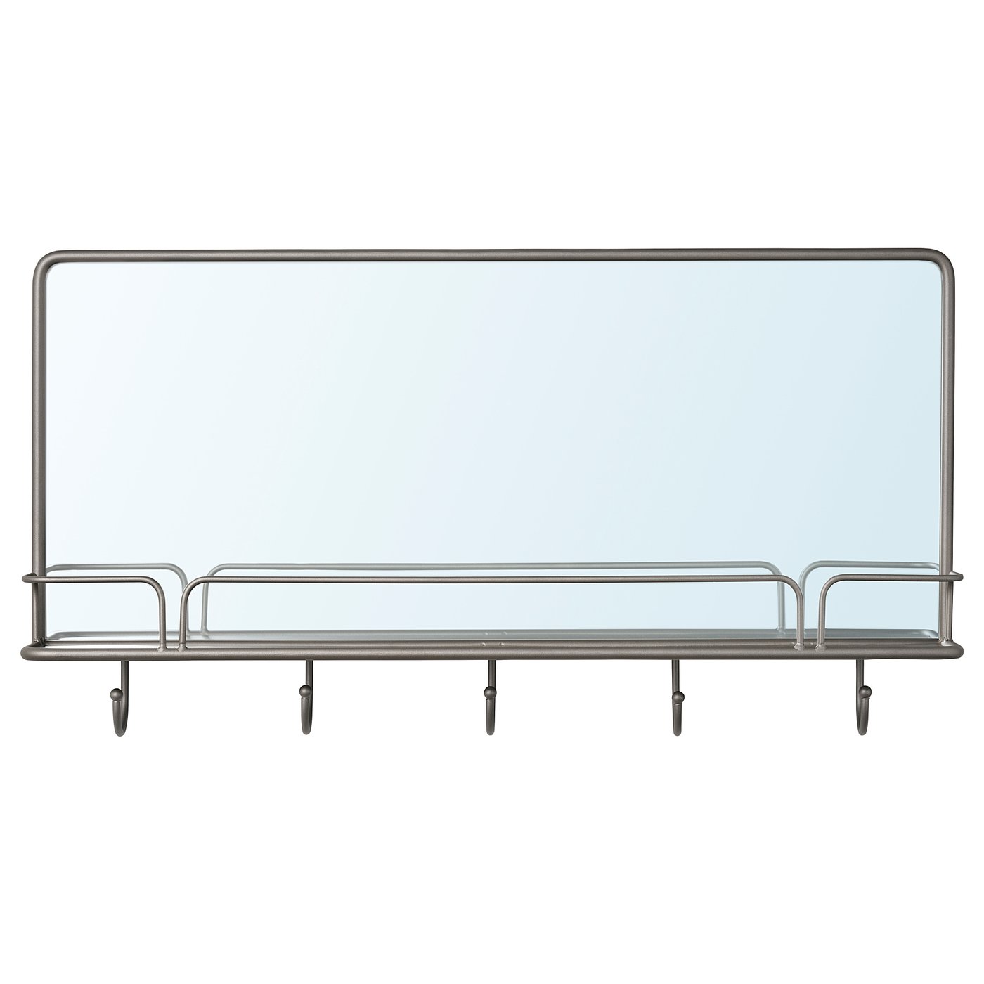 SYNNERBY mirror with shelf and hooks grey IKEA