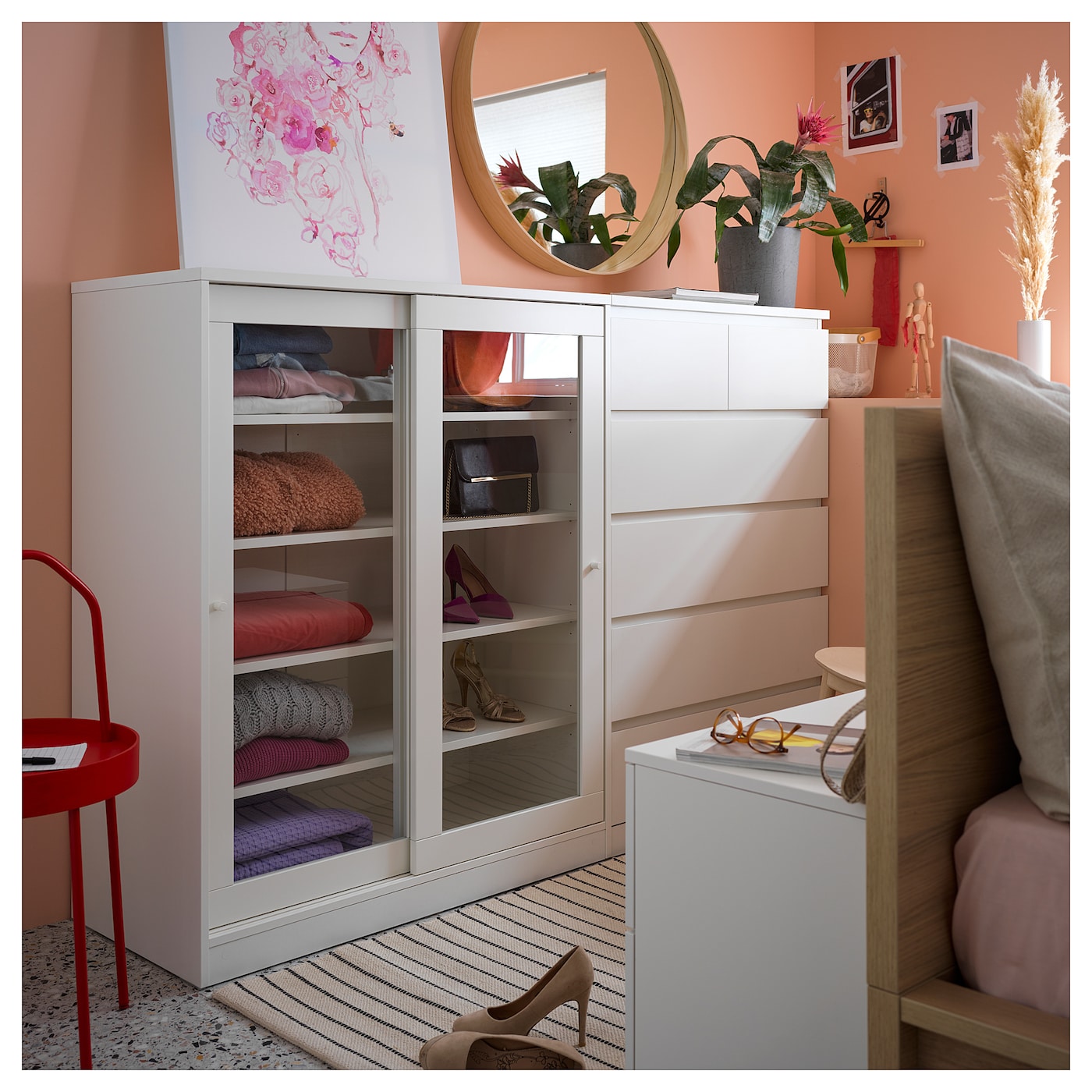 Syvde Cabinet With Glass Doors White Ikea