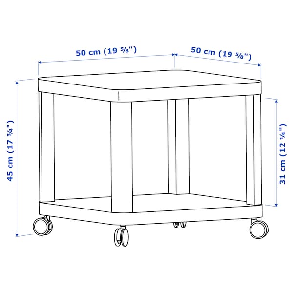Tingby Side Table On Castors White Ikea
