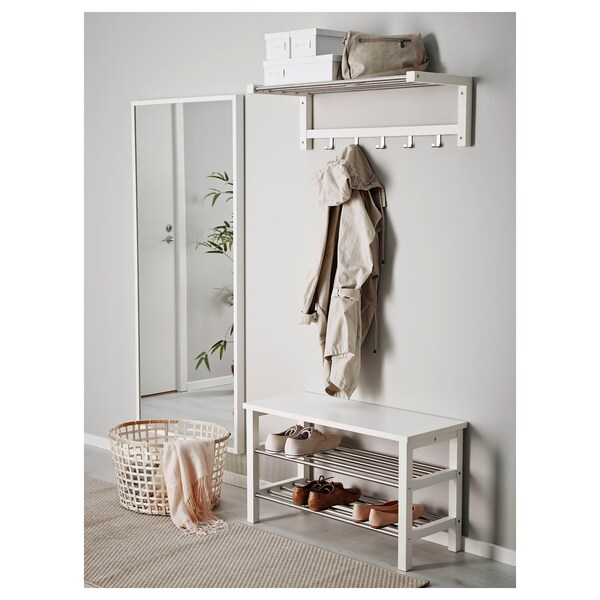 Tjusig Bench With Shoe Storage White Ikea