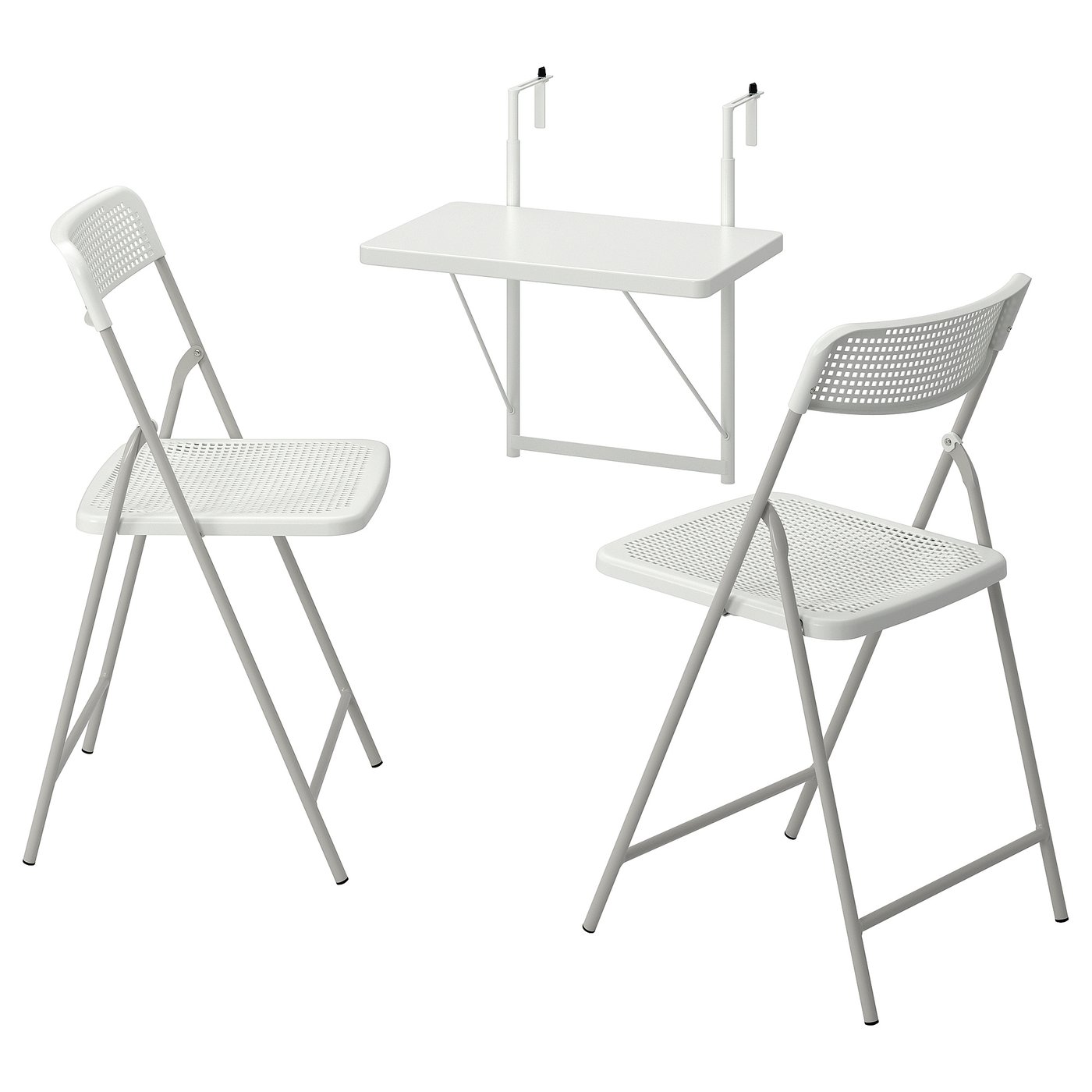 TORPARÖ table f wall+2 fold chairs, outdoor white/white/grey IKEA