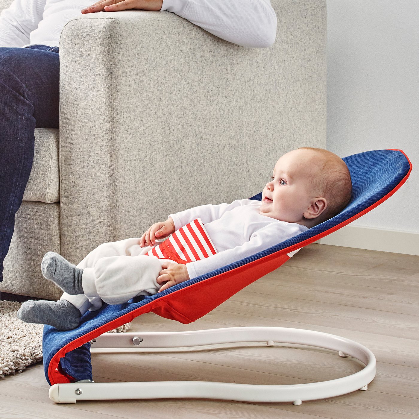 red baby bouncer