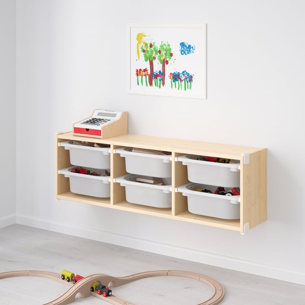 TROFAST Wall storage light white stained pine, white IKEA