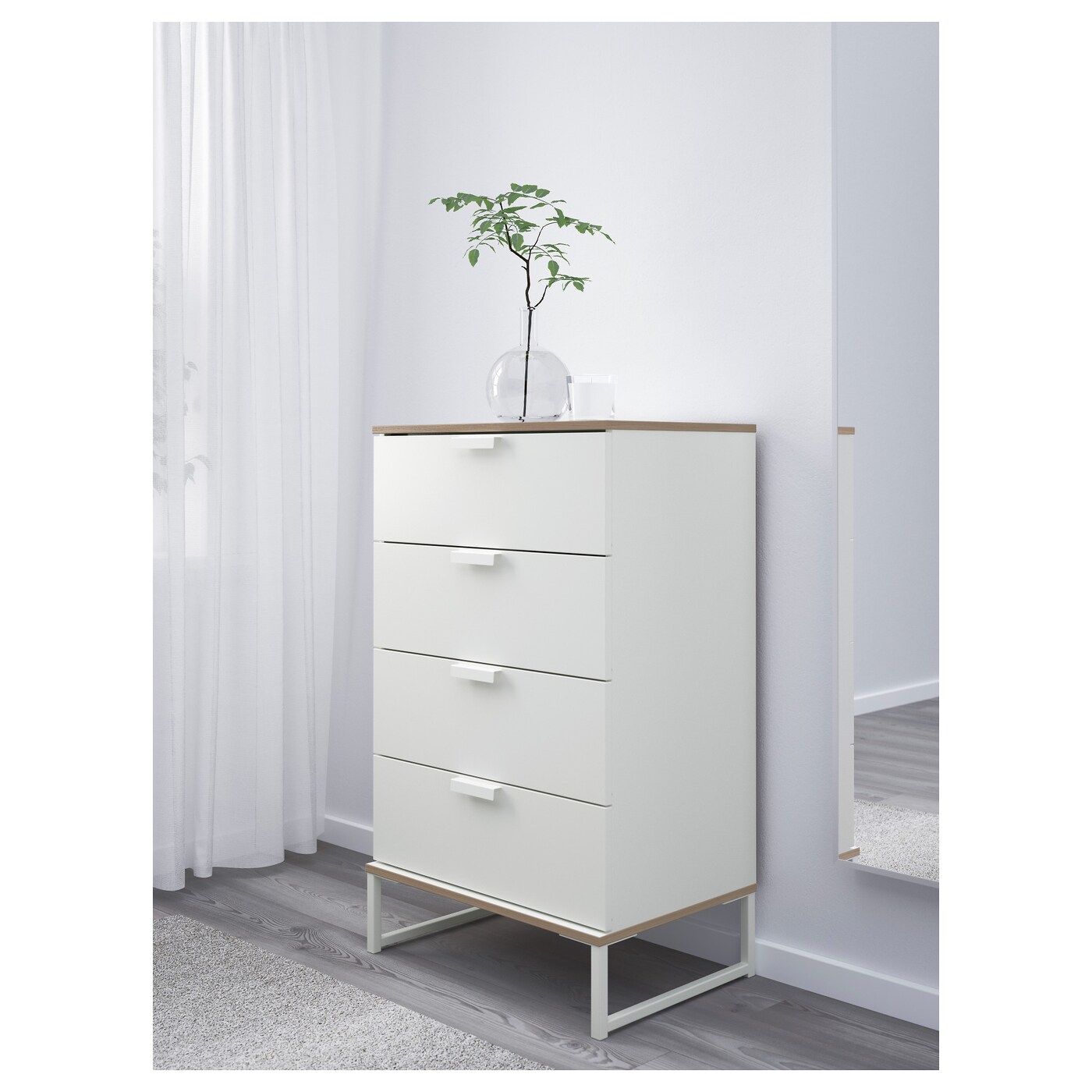 Trysil Chest Of 4 Drawers White Light Grey Ikea