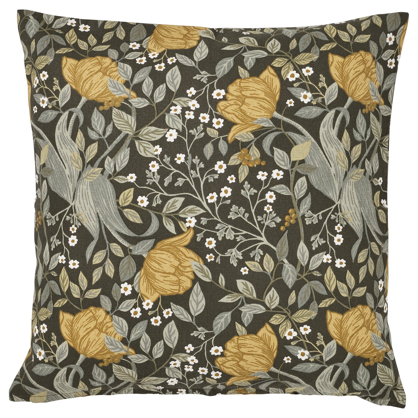 TUVSÄV cushion cover deep green/floral pattern IKEA