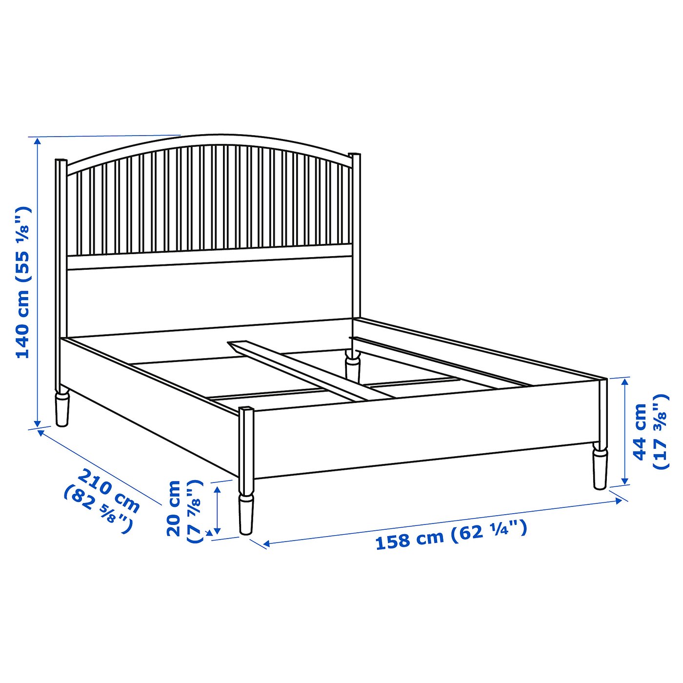 TYSSEDAL bed frame white IKEA