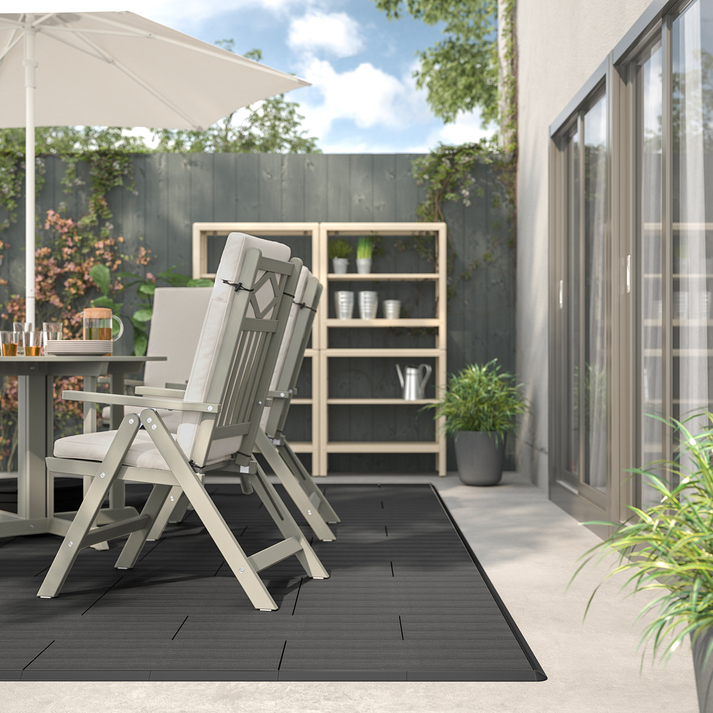 UTLÄNGAN floor decking, outdoor grey stained - IKEA