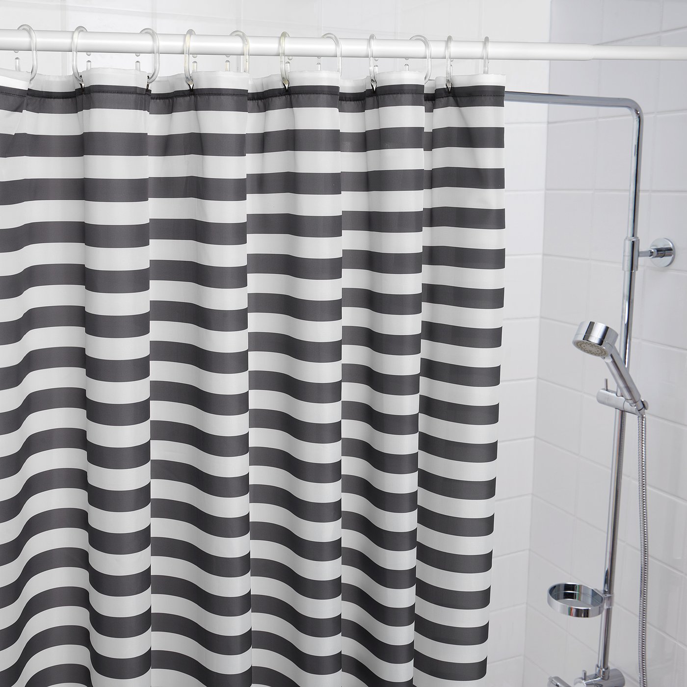dark grey shower curtain